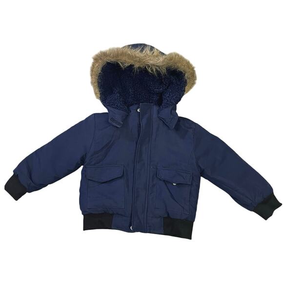 🌟3 for $35🌟 Tahari Boys Navy Parka Winter Coat, Navy Jacket Size 4T‎ Hooded - Picture 1 of 12